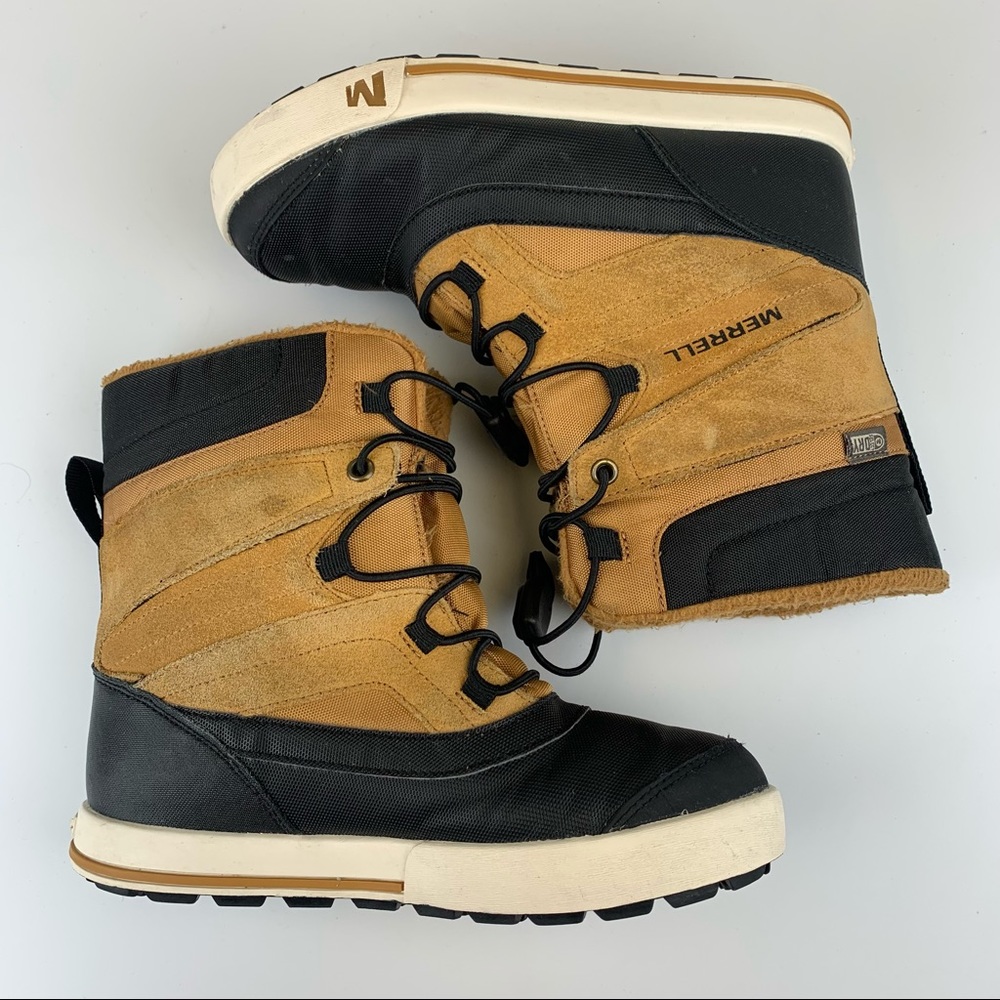 Merrell Snow Bank Boots 2.0 Waterproof Insulated Brown Quicklace Youth 2 - Picture 5 of 8